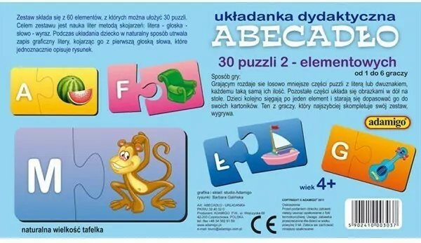 Abecadło. Układanka dydaktyczna - tantis.pl