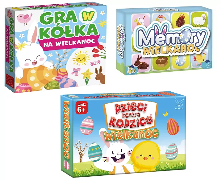 Pakiet: Gra w kółka na Wielkanoc / Memory Wielkanoc / Wielkanoc. Dzieci kontra Rodzice - tantis.pl