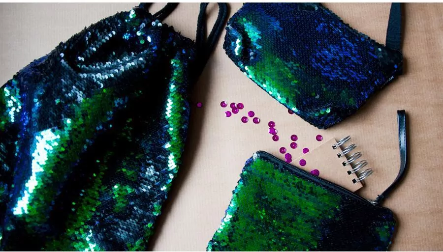 Torebka na ramię cekiny green - tantis.pl