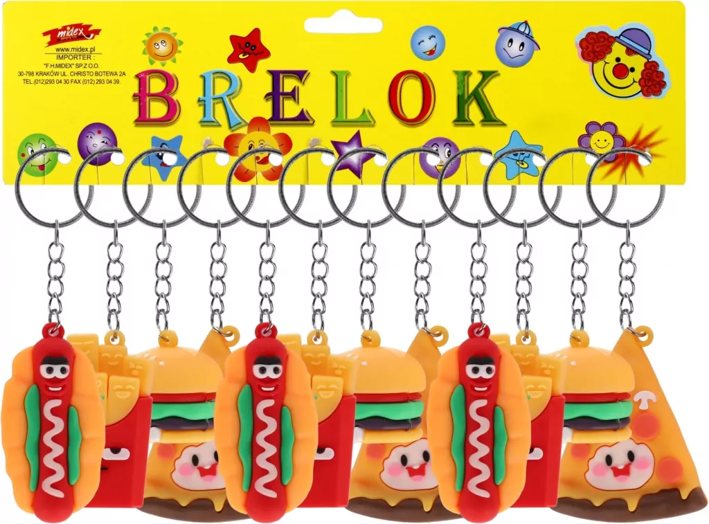 BRELOK GUM FAST FOOD 5CM MIX KOL OPPBH - tantis.pl