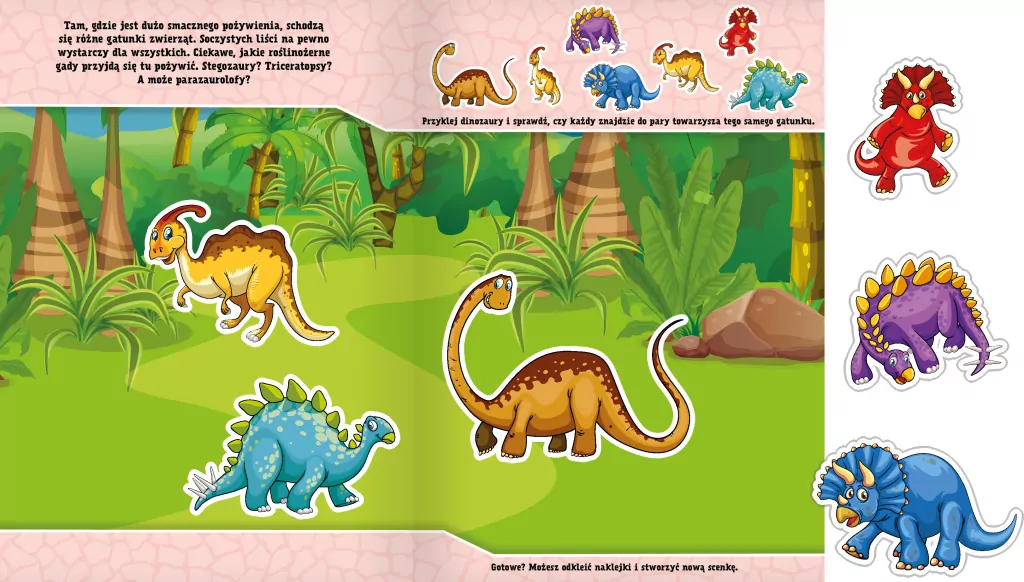 Lubię Dinozaury. W krainie dinozaurów. Przyklejam Odklejam - tantis.pl