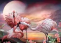 Diamentowa mozaika Flamingi, zachód słońca 30x40cm 1007427 - tantis.pl