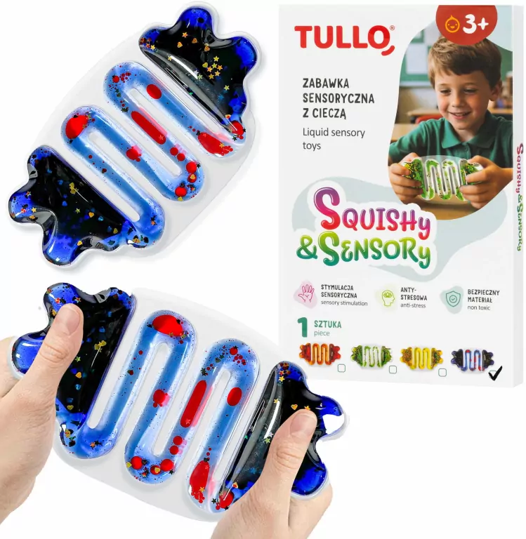 Gniotek sensoryczny z cieczą Squishy niebieski - tantis.pl