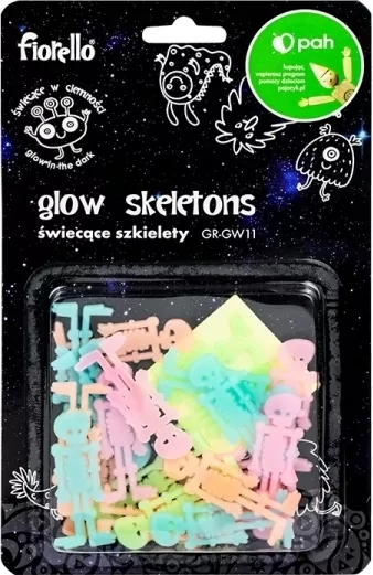 Ozdoby fluorescencyjne Szkielety mix 24szt - tantis.pl