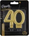 Świeczka cyferka 40 Beauty&Charm metalik złota 8cm - tantis.pl
