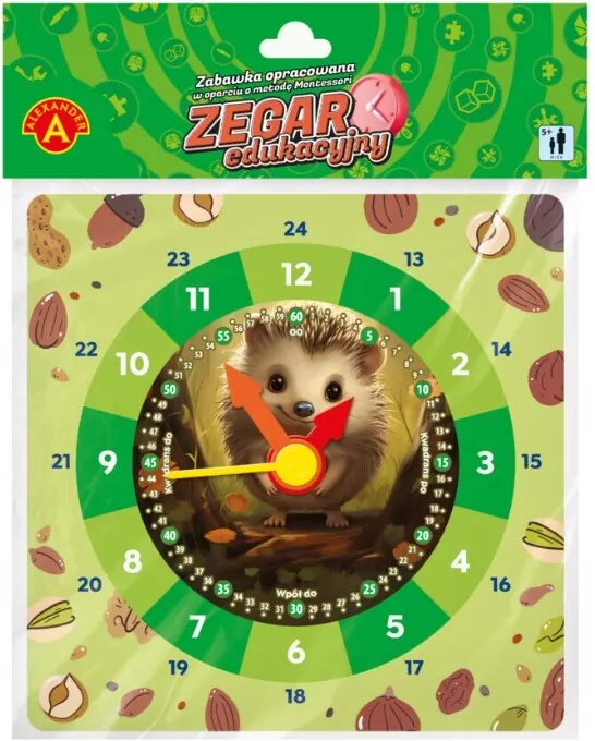 Zegar edukacyjny - Jeż - tantis.pl