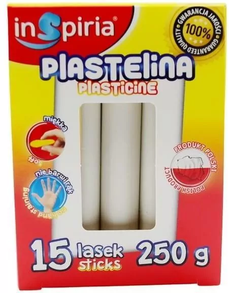 Plastelina biała 15 lasek, 250g - tantis.pl