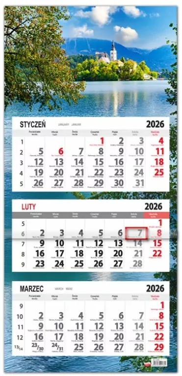 Kalendarz 2026 trójdzielny Zamek - tantis.pl