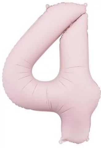 Balon foliowy cyfra 4 86cm jasny różowy - tantis.pl