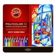 Kredki ołówkowe Polycolor. 24 kolory. Opakowanie metalowe - tantis.pl