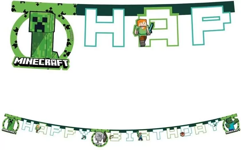 Banner Minecraft Happy Birthday - tantis.pl