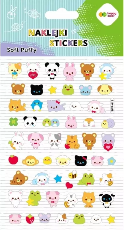 Naklejki 3D Soft Puffy Animals 110x205 HAPPY COLOR - tantis.pl