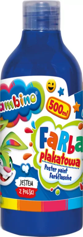Farba plakatowa w butelce 500 ml niebieska bambino - tantis.pl