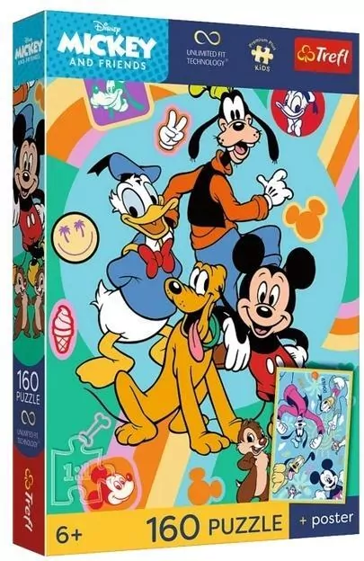 Puzzle 160 Disney Mysia godzina + plakat TREFL - tantis.pl