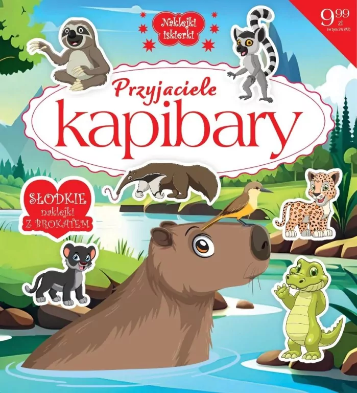 Naklejki iskierki z brokatem. Przyjaciele kapibary - tantis.pl