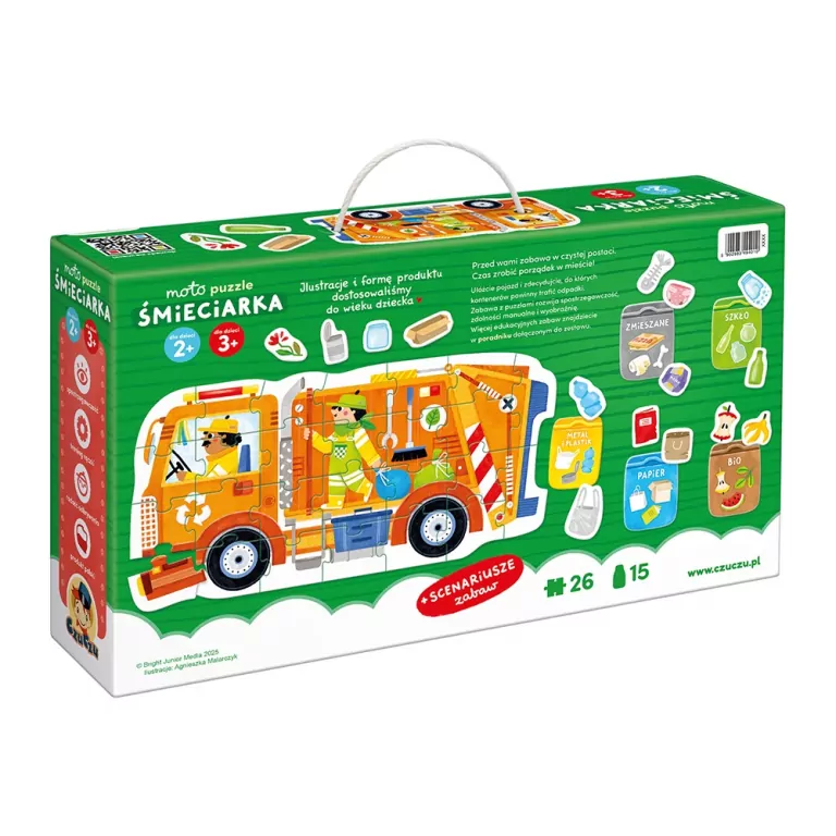Moto puzzle Śmieciarka 2+, 3+ - tantis.pl
