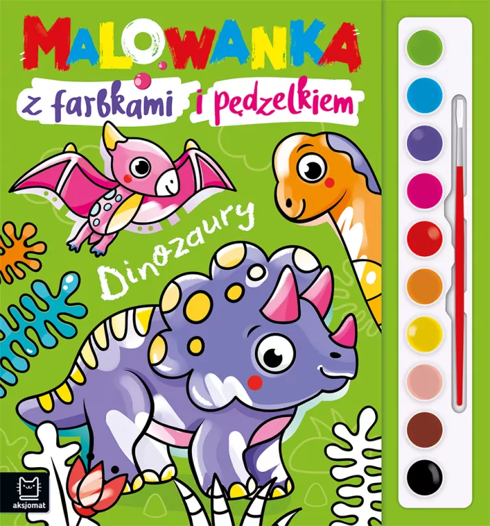 Malowanka z farbkami i pędzelkiem. Dinozaury - tantis.pl