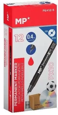 Marker permanentny 0,4mm do CD/DVD czerw (12szt) - tantis.pl