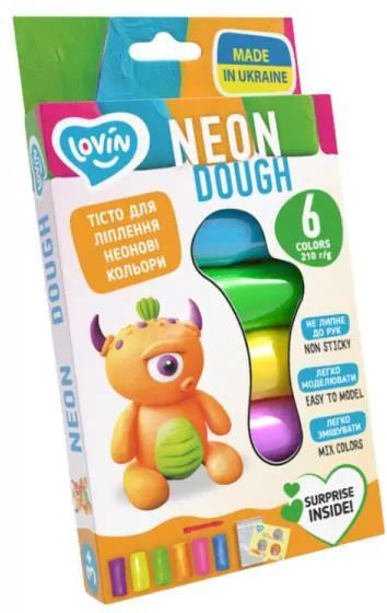 Neon. Masa plastyczna. Ciastolina 6 kolorów - tantis.pl