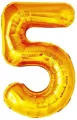 Balon foliowy złoty cyfra 5, wys.81 cm BCF-955-5 - tantis.pl