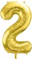 Balon foliowy cyfra 2 72cm jasny złoty - tantis.pl