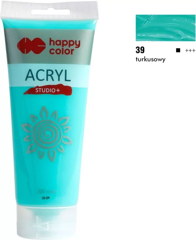Farba akrylowa 200 ml. Turkusowy. Happy Color - tantis.pl