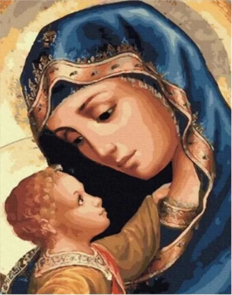 Diamentowa mozaika święte matka boska wpatrzona w synka NO-1006449 - tantis.pl