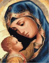 Diamentowa mozaika święte matka boska wpatrzona w synka NO-1006449