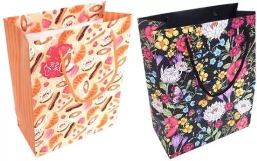 Torebka ozdobna matowa 20x25x10cm mix FRESH - tantis.pl