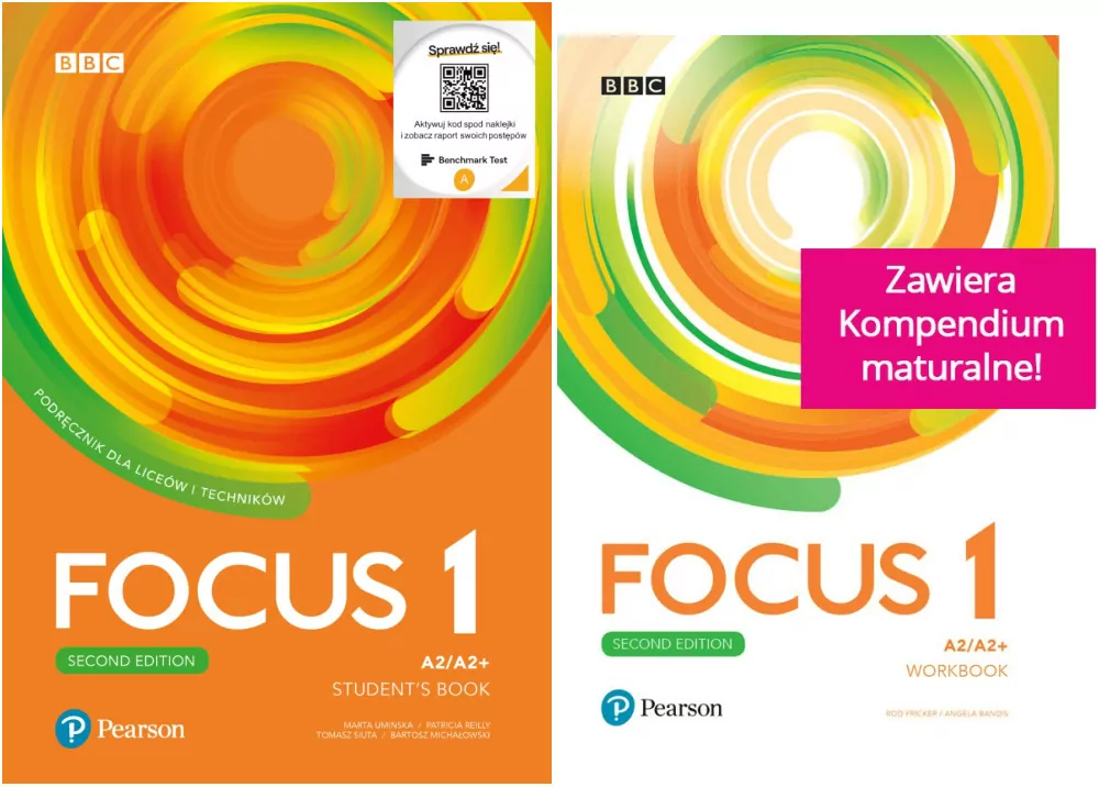 Focus 1. Second edition. Pakiet:  Student’s Book (Podręcznik) + Kod (Digital Resources + Interactive eBook) / Workbook (Ćwiczenia). A2/A2+. Język angielski - tantis.pl