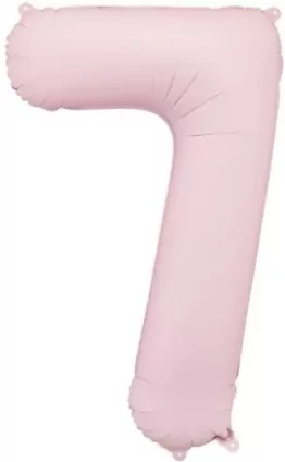 Balon foliowy cyfra 7 86cm jasny różowy - tantis.pl