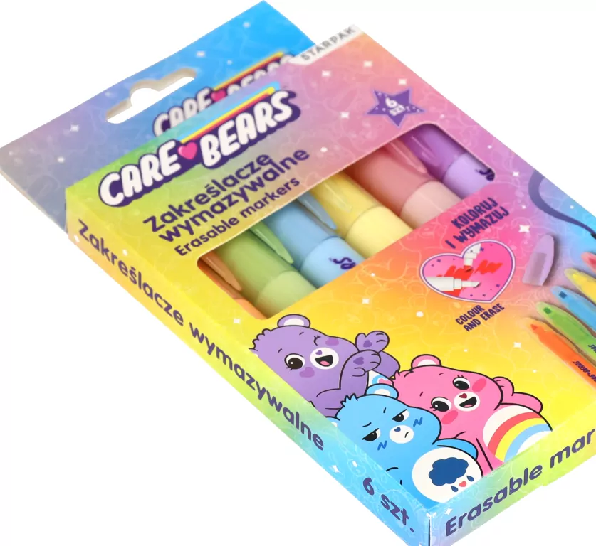 Zakreślacze wymazywalne. Care Bears - tantis.pl