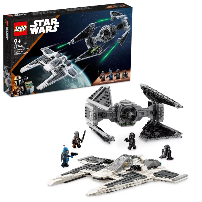 LEGO Star Wars. Klocki, Mandaloriański myśliwiec Fang Fighter kontra TIE Interceptor, 75348 - tantis.pl
