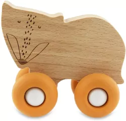 Lis drewniany z silikonowymi kołami