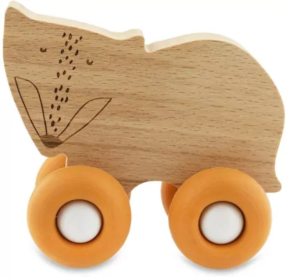 Lis drewniany z silikonowymi kołami