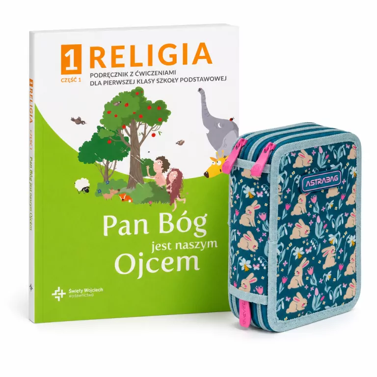 Pakiet: Pan Bóg jest naszym Ojcem 1. Część 1. Religia. Podręcznik z ćwiczeniami dla pierwszej klasy szkoły podstawowej / Piórnik potrójny z wyposaż. Jumbo Candy BunnyASTRA - tantis.pl