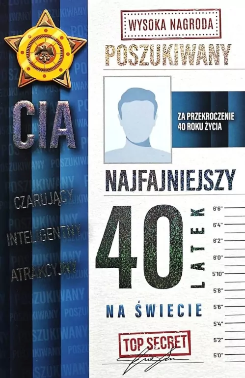 Karnet Urodziny 40 męskie poszukiwany - tantis.pl