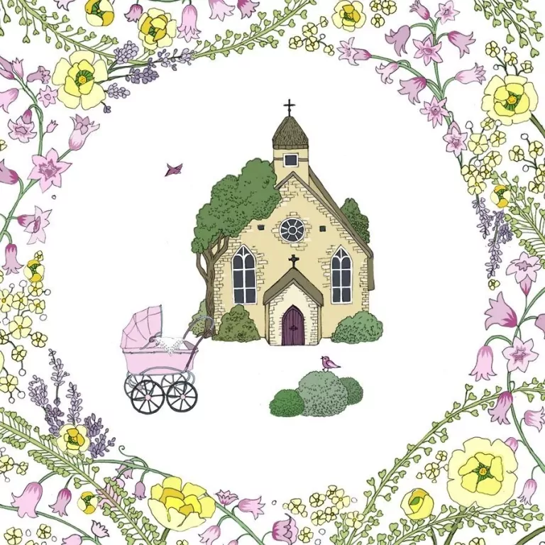 Karnet Swarovski kwadrat CL2406 Narodziny dziewczy - tantis.pl