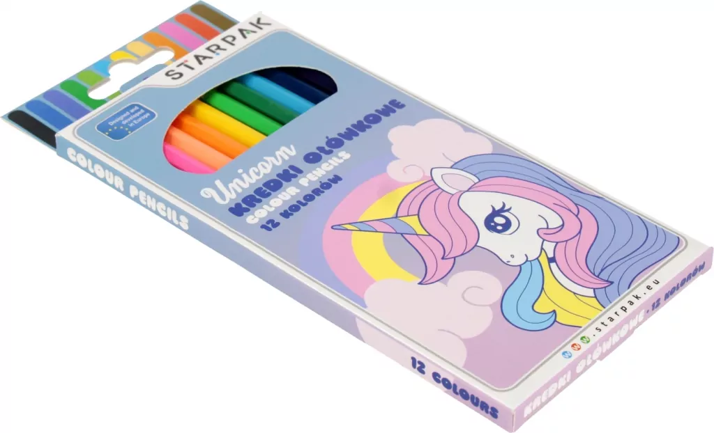 Kredki ołówkowe 12 kolorów Unicorn - tantis.pl