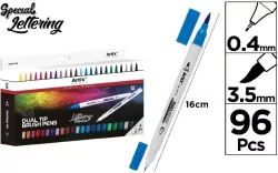 Marker dwustronny pędzelkowy 96 kolorów