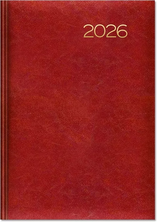 Kalendarz 2026 książkowy A5 dzienny czerwony SK2 - tantis.pl