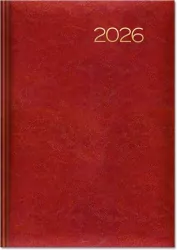 Kalendarz 2026 książkowy A5 dzienny czerwony SK2