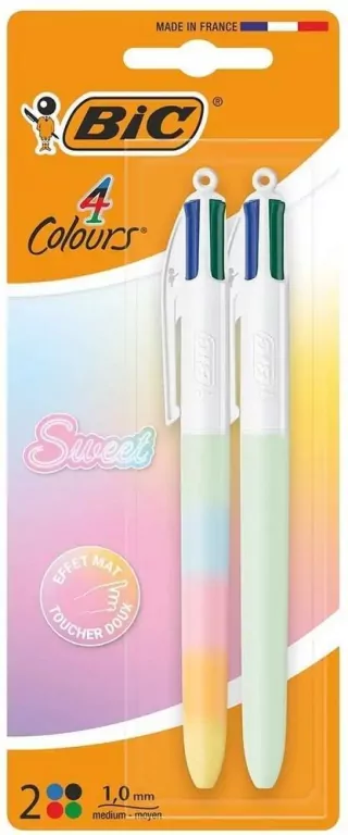 Długopis 4 Colors Sweet Pastel 1mm mix 2szt BIC - tantis.pl
