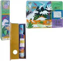 Silikonowa mata z łamigłowkami i grami Dinozaury