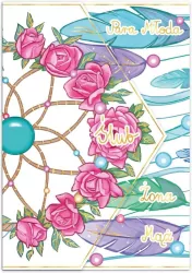 Karnet A5 ślub łapacz snów pionowy z kieszonką