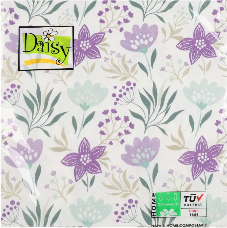 SERWETKA PAP 3W 330X330 KWIATY FIOLET PM OP20SZT - tantis.pl
