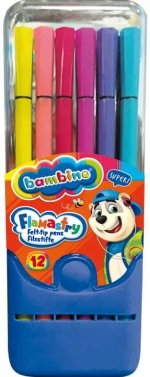 Flamastry Bambino w pudełku plastikowym. 12 kolorów - tantis.pl