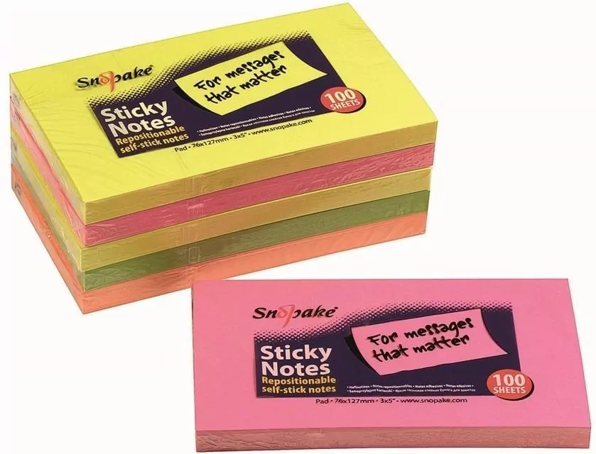 Karteczki samoprzylepne 127x76 100 kartek. Neon - tantis.pl