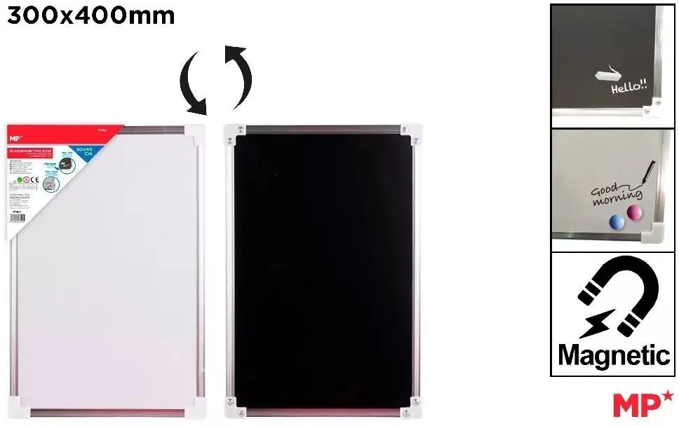 Tablica dwustronna magnetyczna i kredowa 30x40cm - tantis.pl