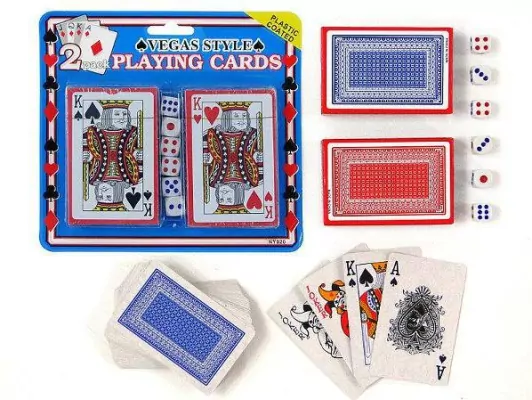 Karty do gry 2 talie z kostkami